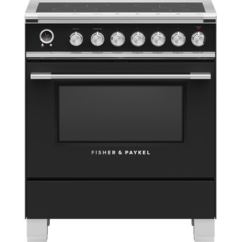 Fisher Paykel Series 9 Classic 30" Black with Warming Drawer Self Clean Smoothtop Induction Range - Convection — thumbnail 4