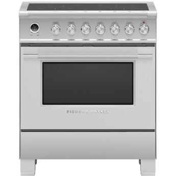 Fisher Paykel Series 9 Classic 30" Stainless Steel with Warming Drawer Self Clean Smoothtop Induction Range - Convection