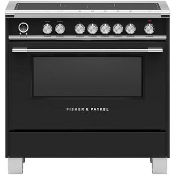 Fisher Paykel Series 9 Classic 36" Black Self Clean with SmartZone & Warming Drawer Smoothtop Induction Range - Convection