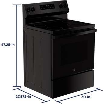 30 Inch Free Standing Radiant Range 4 Element Steam Clean Single Oven: Black — thumbnail 25