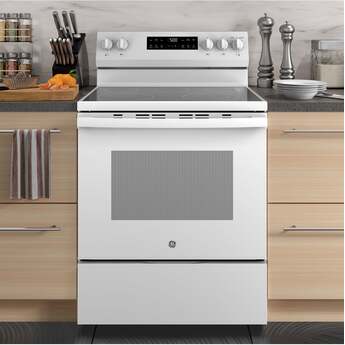 30 Inch Freestanding Electric Range with 5 Smoothtop Elements, 5.3 cu. ft. Oven Capacity, Power Boil™ Burner, Warming Zone, Storage Drawer, Crisp Mode, Sabbath Mode, and Self & Steam Clean: White — thumbnail 26