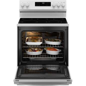 30 Inch Freestanding Electric Range with 5 Smoothtop Elements, 5.3 cu. ft. Oven Capacity, Power Boil™ Burner, Warming Zone, Storage Drawer, Crisp Mode, Sabbath Mode, and Self & Steam Clean: White — thumbnail 33