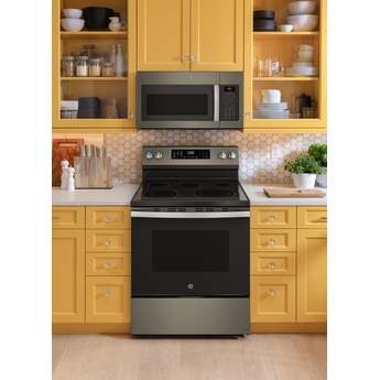 30 Inch Freestanding Electric Smart Range with 5 Smoothtop Elements, 5.3 cu. ft. Convection Oven, Power Boil™ Burner, Warming Zone, Storage Drawer, Air Fry, WiFi, Enhanced Shabbos Mode Built In, and Steam Clean: Slate With Stainless Handle — thumbnail 35