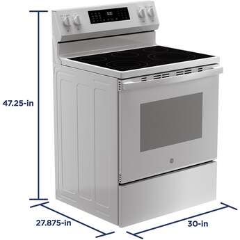 30 Inch Freestanding Electric Smart Range with 5 Smoothtop Elements, 5.3 cu. ft. Convection Oven, Power Boil™ Burner, Warming Zone, Storage Drawer, Air Fry, WiFi, Enhanced Shabbos Mode Built In, and Steam Clean: White — thumbnail 28