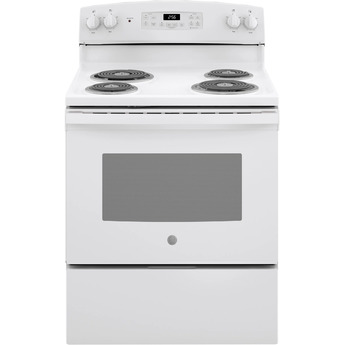 GE 30" White Electric Coil Range with Self Clean