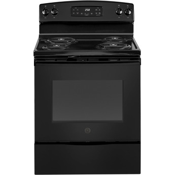 GE 30" Black Electric Self Cleaning Coil Range