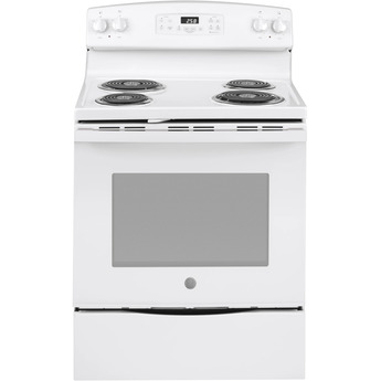 GE 30" White Electric Self Cleaning Coil Range