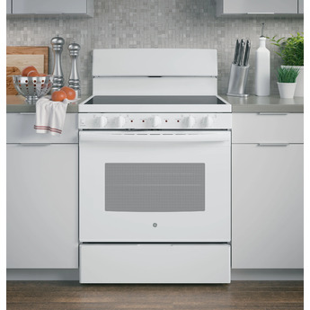 GE 30" White Electric Smoothtop Range - ADA Compliant with Self Clean — thumbnail 8
