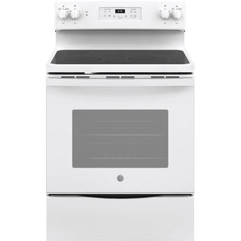 GE 30" White Electric Smoothtop Range with Self Clean