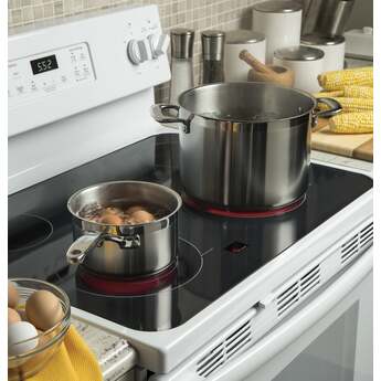 GE 30" White Electric Smoothtop Range with Self Clean — thumbnail 4