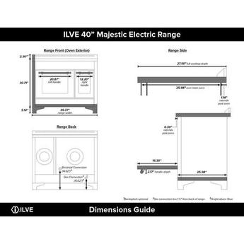 ILVE 40 Majestic II Induction Range with 6 Elements - Dual Oven - TFT Control Display in Matte Graphite (UMDI10QNS3MGP)