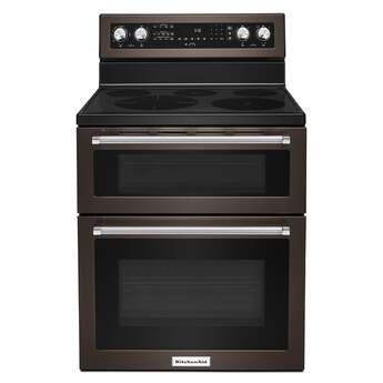 Kitchen Aid KitchenAid 30" Black Stainless Steel Freestanding Electric Double Oven Range - C