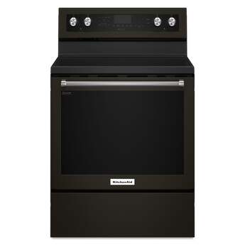 Kitchen Aid KitchenAid 30" Black Stainless Steel Freestanding Electric Range - Convection