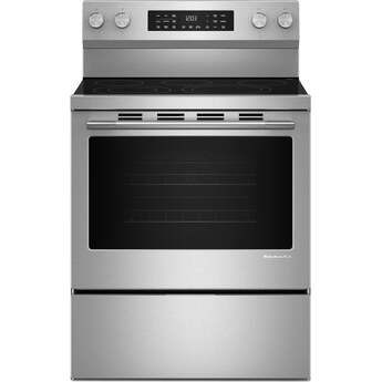 KitchenAid 30 Inch 5.3 Cu. Ft. Smart Freestanding Electric Range with Convection Cooking Modes: Stainless Steel