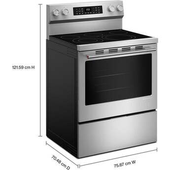 KitchenAid 30 Inch 5.3 Cu. Ft. Smart Freestanding Electric Range with Convection Cooking Modes: Stainless Steel — thumbnail 8