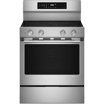 KitchenAid 5.3 Cu. Ft. Smart Freestanding Electric Range with Convection Cooking Modes: Stainless Steel