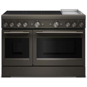 KitchenAid 48 Inch Freestanding Commercial-Style Induction Range with 6 Elements, Chrome-Infused Electric Griddle, 6.3 cu. ft. Total Capacity, Even-Heat™ True Convection, SatinGlide™ Roll-Out Extension Rack, Sabbath Mode, and Star-K Certified: Black Ore