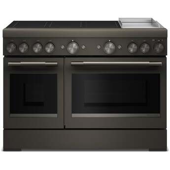 KitchenAid 48 Inch Freestanding Commercial-Style Induction Range with 6 Elements, Chrome-Infused Electric Griddle, 6.3 cu. ft. Total Capacity, Even-Heat™ True Convection, SatinGlide™ Roll-Out Extension Rack, Sabbath Mode, and Star-K Certified: Black Ore — thumbnail 3