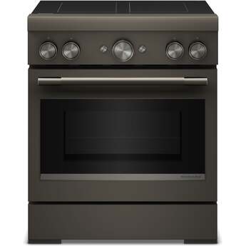 KitchenAid 30-Inch 4-Element Induction Freestanding Commercial-Style Range with Air Fry: Black Ore