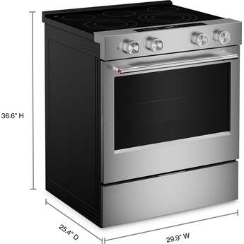 KitchenAid 5.3 Cu. Ft. Smart Slide-in Electric Range with Convection Cooking Modes: Stainless Steel — thumbnail 3