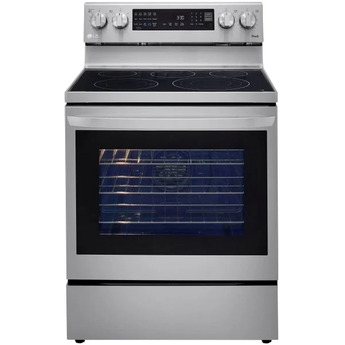 LG 30" Fingerprint Resistant Stainless Steel Electric ThinQ InstaView Range with Air Fry - Convection