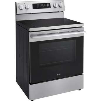 LG 6.3 cu. ft. Smart Wi-Fi Enabled ProBake Convection Electric Range with Air Fry & EasyClean: Stainless Steel — thumbnail 2