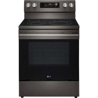 LG 6.3 cu. ft. Smart Wi-Fi Enabled ProBake Convection Electric Range with Air Fry & EasyClean: Black Stainless Steel