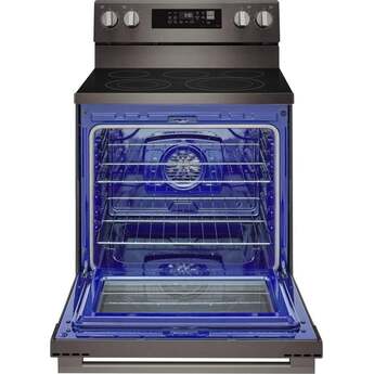 LG 6.3 cu. ft. Smart Wi-Fi Enabled ProBake Convection Electric Range with Air Fry & EasyClean: Black Stainless Steel — thumbnail 2