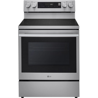 LG 30 Inch Electric Smart Range with 5 Radiant Elements, 6.3 cu. ft. Capacity, ProBake Convection®, Air Fry, ThinQ®, UltraHeat™, EasyClean®, InstaView®, Storage Drawer, Sabbath Mode, and ENERGY STAR® Certified: Stainless Steel