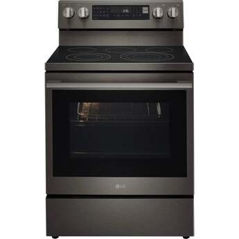 LG 30 Inch Electric Smart Range with 5 Radiant Elements, 6.3 cu. ft. Capacity, ProBake Convection®, Air Fry, ThinQ®, UltraHeat™, EasyClean®, InstaView®, Storage Drawer, Sabbath Mode, and ENERGY STAR® Certified: Black Stainless Steel — thumbnail 9