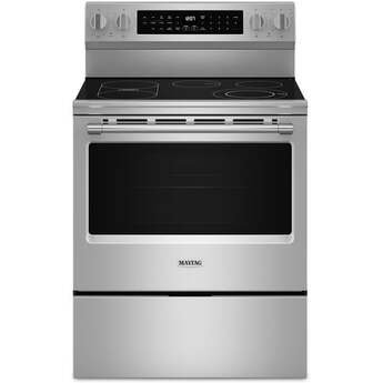 Maytag 30 Inch, 5.3 Cu. Ft. Electric Range With Grill Mode: Fingerprint Resistant Stainless Steel