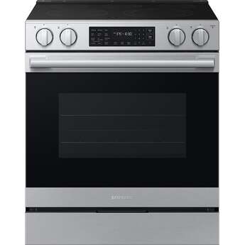 Samsung 30 Inch Slide-In Electric Smart Range with 5 Elements, 6.3 cu. ft. True Convection Oven, 12"/9" Dual Element, Storage Drawer, No-Preheat Air Fry Max, Self & Steam Clean, ADA Compliant, and Energy Star?: Stainless Steel — thumbnail 3