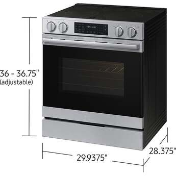 Samsung 30 Inch Slide-In Electric Smart Range with 5 Elements, 6.3 cu. ft. True Convection Oven, 12"/9" Dual Element, Storage Drawer, No-Preheat Air Fry Max, Self & Steam Clean, ADA Compliant, and Energy Star?: Stainless Steel — thumbnail 5