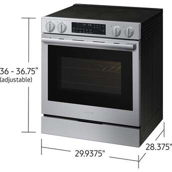 Samsung 30 Inch Slide-In Electric Smart Range with 5 Elements, 6.3 cu. ft. True Convection Oven, Express Boil?, Storage Drawer, No-Preheat Air Fry Max, Self & Steam Clean, ADA Compliant, and Energy Star?: Stainless Steel — thumbnail 5