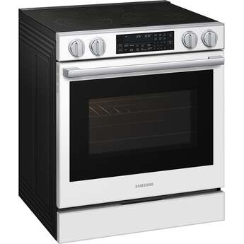 Samsung 30 Inch Slide-In Electric Smart Range with 5 Elements, 6.3 cu. ft. True Convection Oven, Express Boil?, Storage Drawer, No-Preheat Air Fry Max, Self & Steam Clean, ADA Compliant, and Energy Star?: White Glass — thumbnail 6