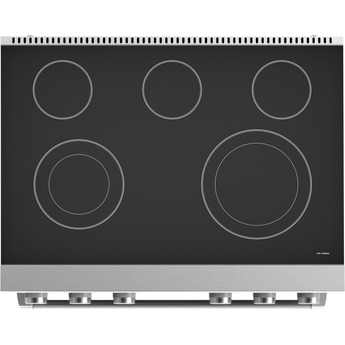 Thor ARE Series 36 Inch Freestanding Professional Electric Range with 5 Elements, 6 cu. ft. Oven Capacity, Black Glass Top, LED Display Screen, and Convection Fan: Stainless Steel — thumbnail 4