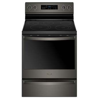 Whirlpool 30" Black Stainless Steel Electric Smoothtop Range with Self Clean - Convection