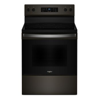 Whirlpool 30-inch Electric Range with Steam Clean: Fingerprint-Resistant Black Stainless Steel