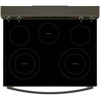 Whirlpool 30 Inch Freestanding Electric Range with 5 Radiant Elements, 5.3 cu. ft. Convection Oven, FlexHeat™ Dual Elements, Storage Drawer, Air Cooking, Steam Clean, ENERGY STAR®, and Star K: Fingerprint-Resistant Black Stainless Steel — thumbnail 3