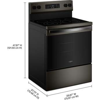 Whirlpool 30 Inch Electric Range with Air Cooking Technology: Black Stainless — thumbnail 12