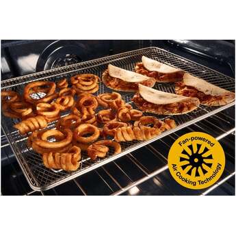 Whirlpool 30 Inch Electric Range with Air Cooking Technology: Black Stainless — thumbnail 2
