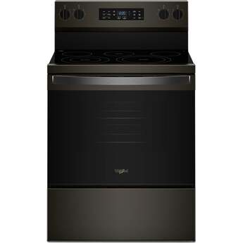 Whirlpool 30 Inch Electric Range with Air Cooking Technology: Black Stainless — thumbnail 3