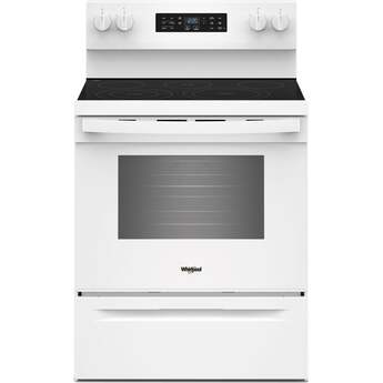 Whirlpool 30 Inch Electric Range with Air Cooking Technology: White