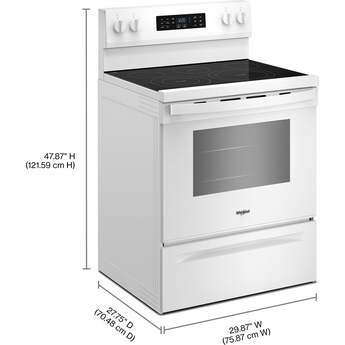 Whirlpool 30 Inch Electric Range with Air Cooking Technology: White — thumbnail 18