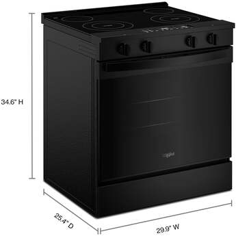 Whirlpool 30 Inch Slide-In Electric Range with 4 Radiant Elements, 5.3 cu. ft. Oven Capacity, FlexHeat™ Dual Elements, Storage Drawer, Self+Steam Clean, ADA Compliant, and ENERGY STAR®: Black — thumbnail 10