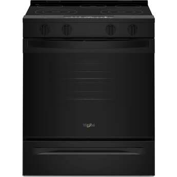 Whirlpool 30 Inch 5.3 Cu. Ft. Slide-In Electric Range With No Preheat And Slow Cook Mode: Black