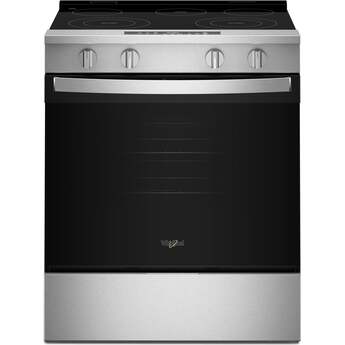 Whirlpool 30 Inch 5.3 Cu. Ft. Slide-In Electric Range With No Preheat And Slow Cook Mode: Stainless Steel