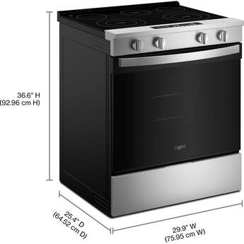 Whirlpool 30 Inch 5.3 Cu. Ft. Slide-In Electric Range With No Preheat And Slow Cook Mode: Stainless Steel — thumbnail 12