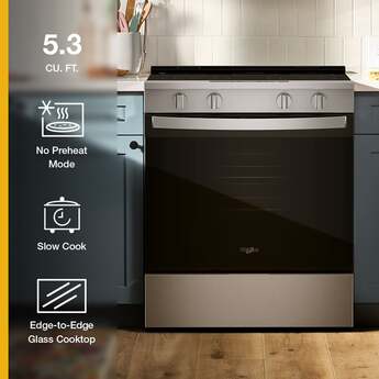 Whirlpool 30 Inch 5.3 Cu. Ft. Slide-In Electric Range With No Preheat And Slow Cook Mode: Stainless Steel — thumbnail 14