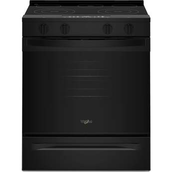 Whirlpool 30 Inch Electric Smart Range With Air Cooking Technology And Steam Clean: Black
